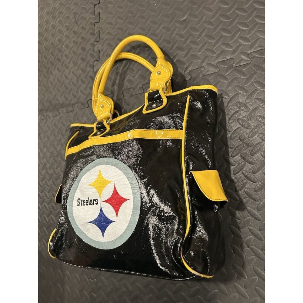 Pittsburgh Steelers Tote Bag NFL Football Vinyl Water Resistant Large Black Gold - Picture 2 of 15